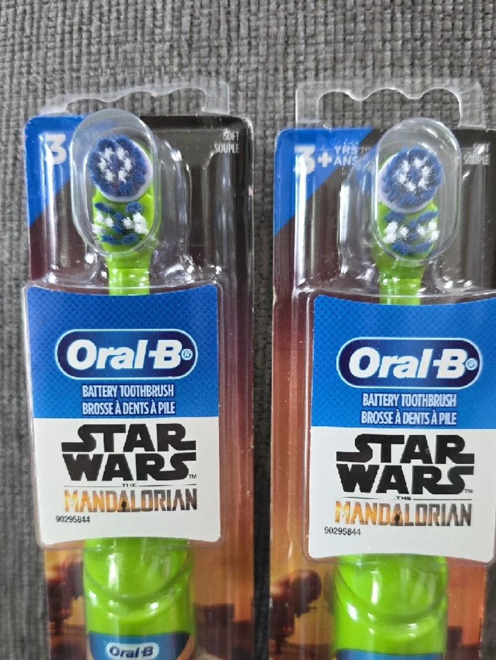 Two Oral-B Star Wars The Mandalorian Kids Battery Operated Toothbrushs, New.